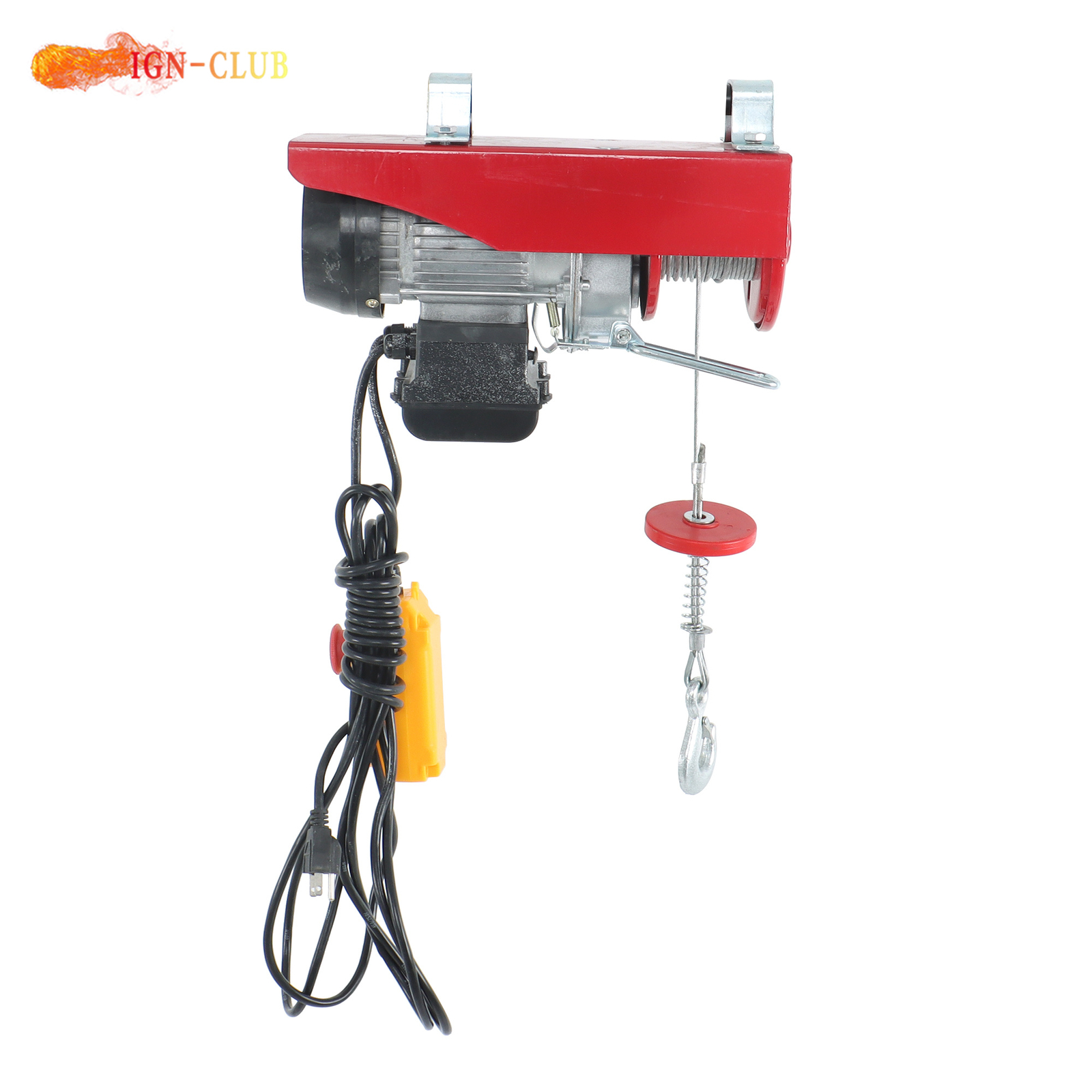 Industrial 110V Electric Winch 440LB Lifting Capacity 14FT Remote Garage Hoist