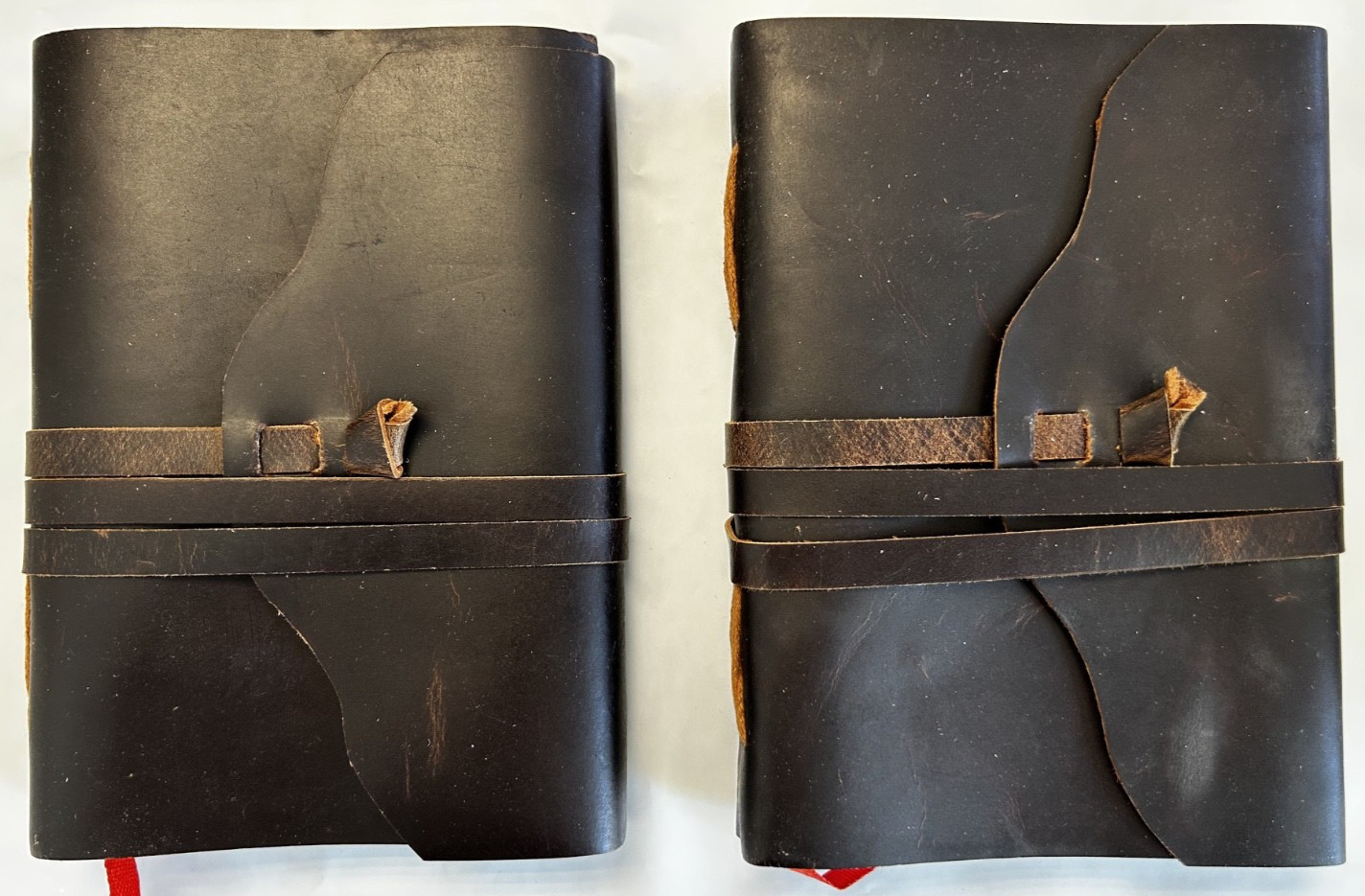 2-Pack Handmade Genuine Leather Diary Journal Notebook Blank Dark Tan 110 Pages