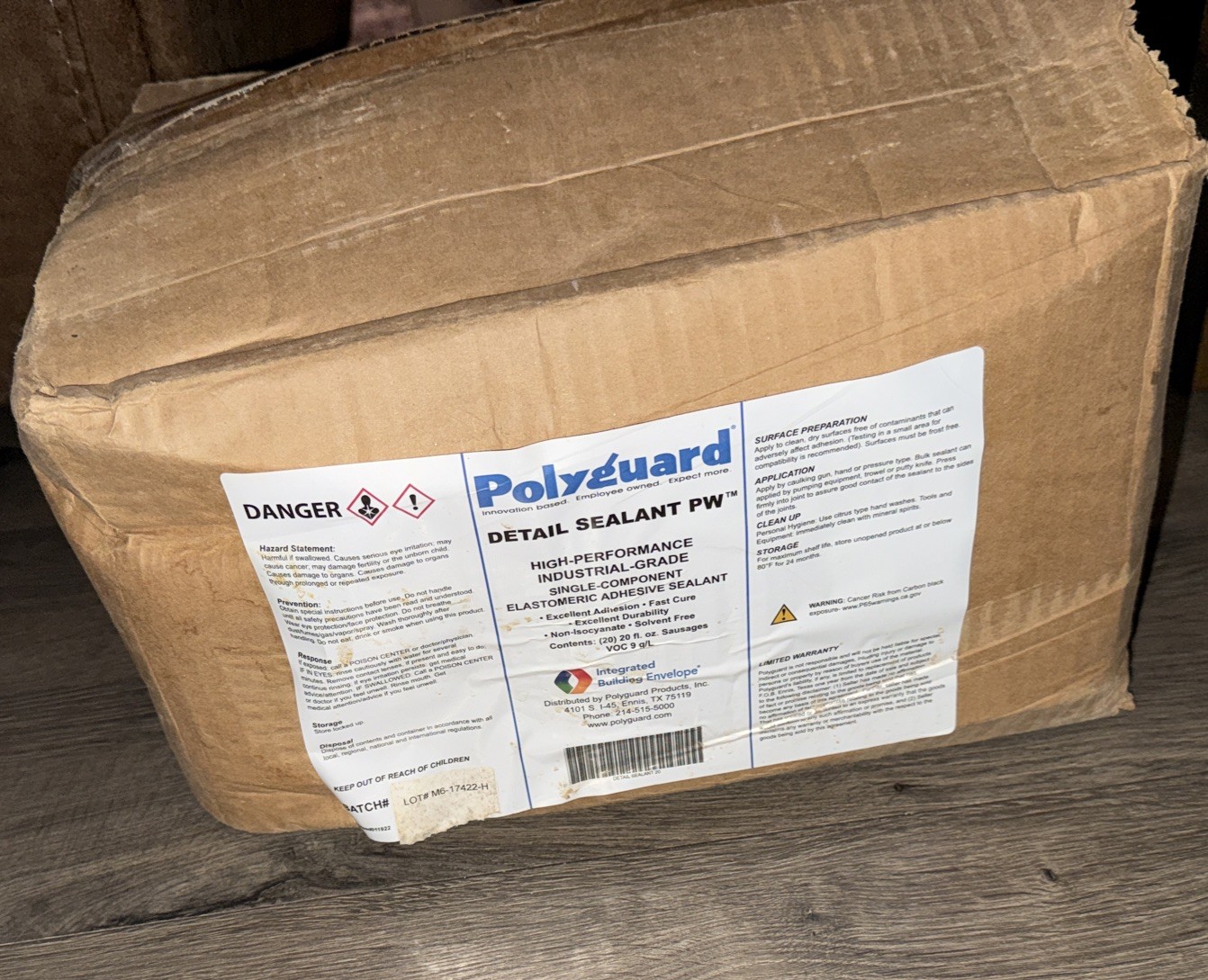 Polyguard Detail Sealant PW – 20 Oz Sausage Tubes (New Case of 20 Sausages)