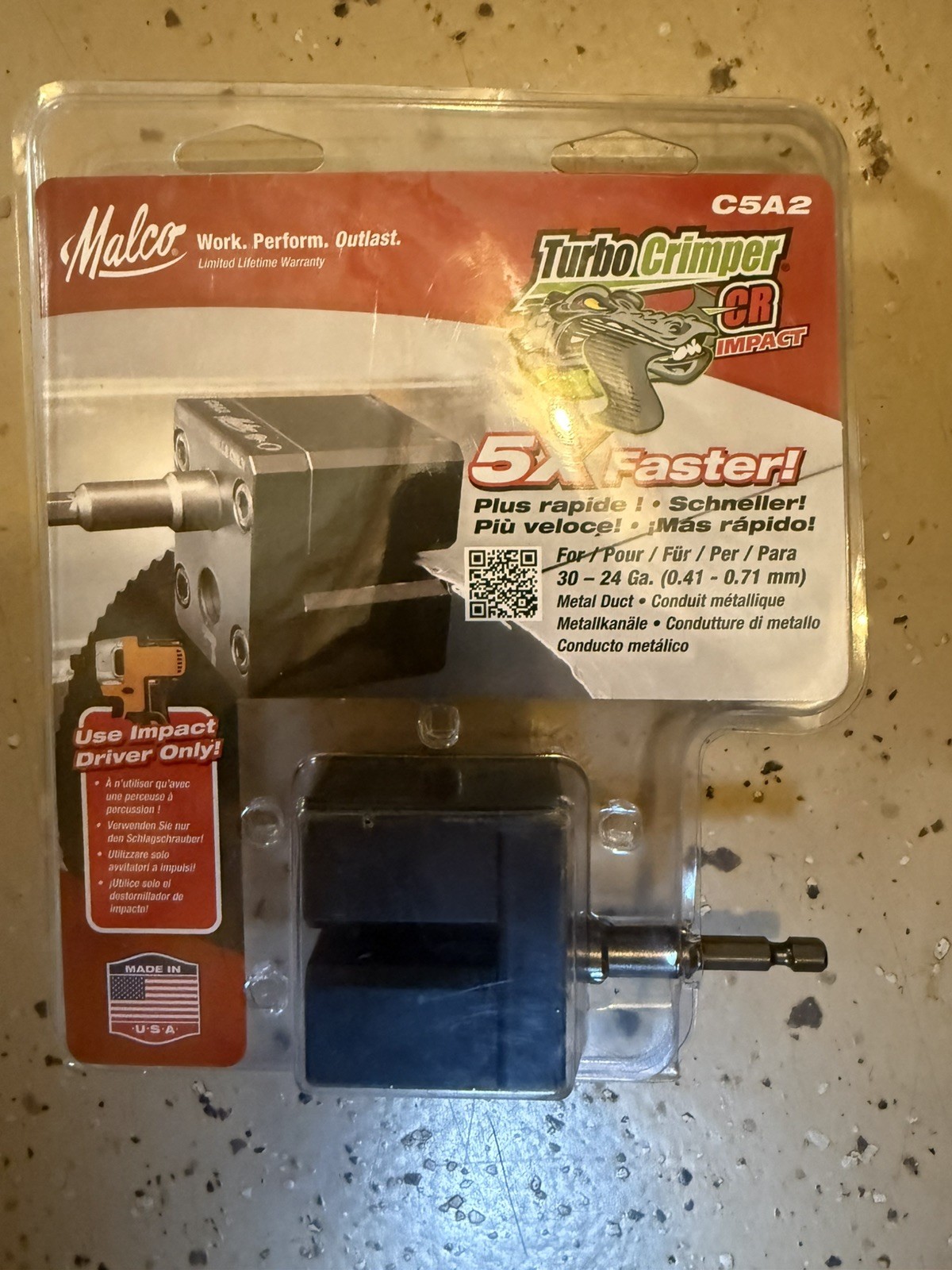 Malco C5A2 TurboCrimper IMPACT, Power Assisted Round Metal Duct Crimping Tool…