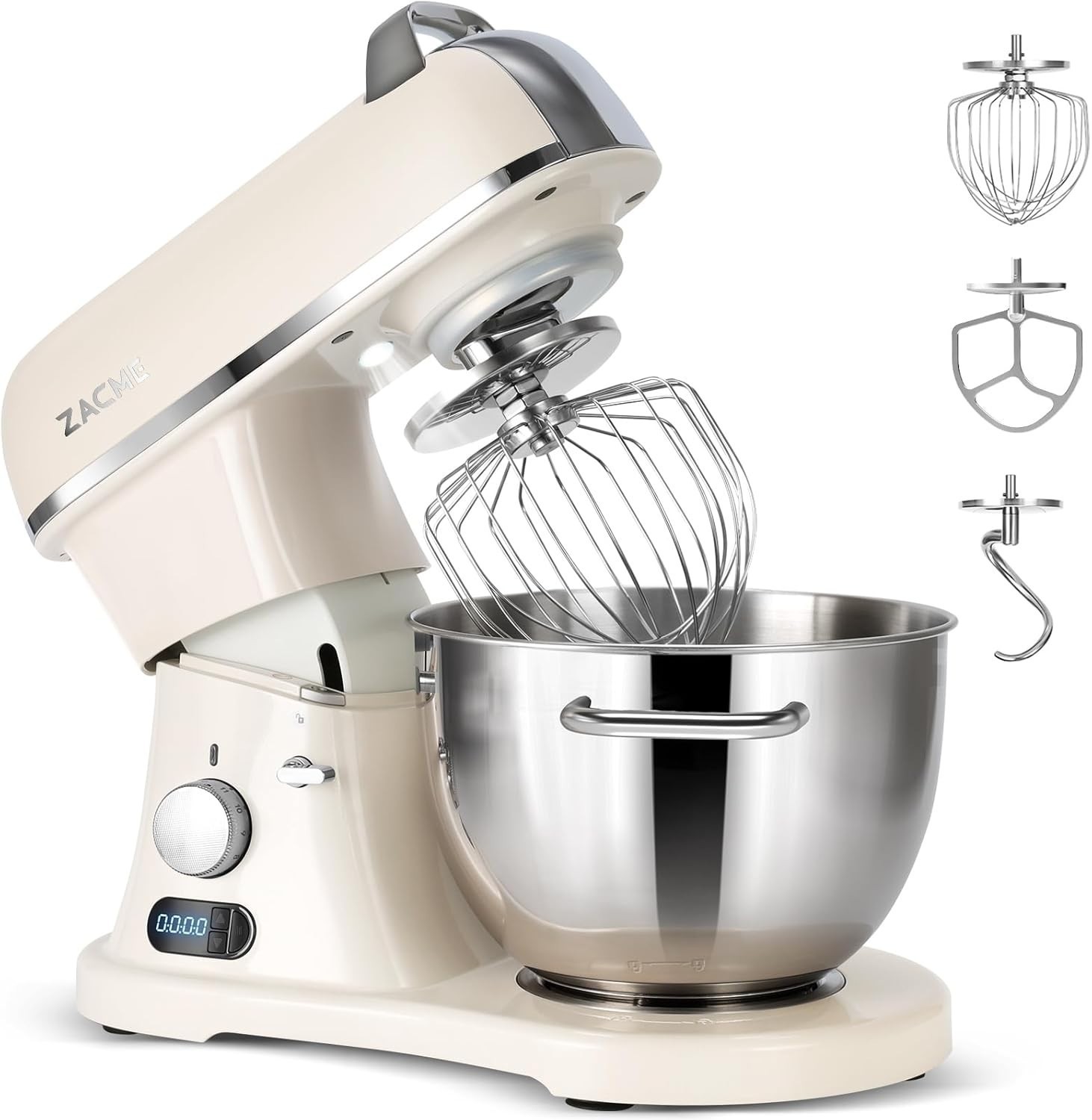 ZACME 8.4QT Commercial Stand Mixer 800W with Aluminum Die Casting Low Noise