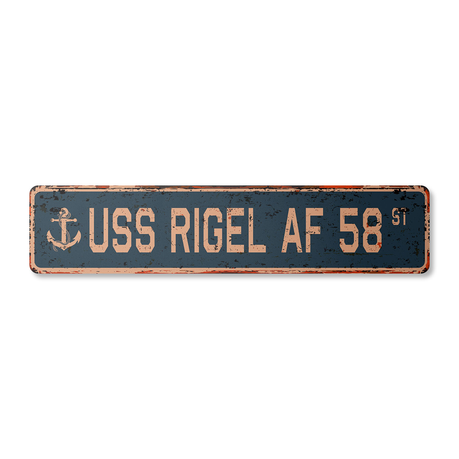 USS RIGEL AF 58 Vintage Street Sign us navy ship veteran sailor rustic gift
