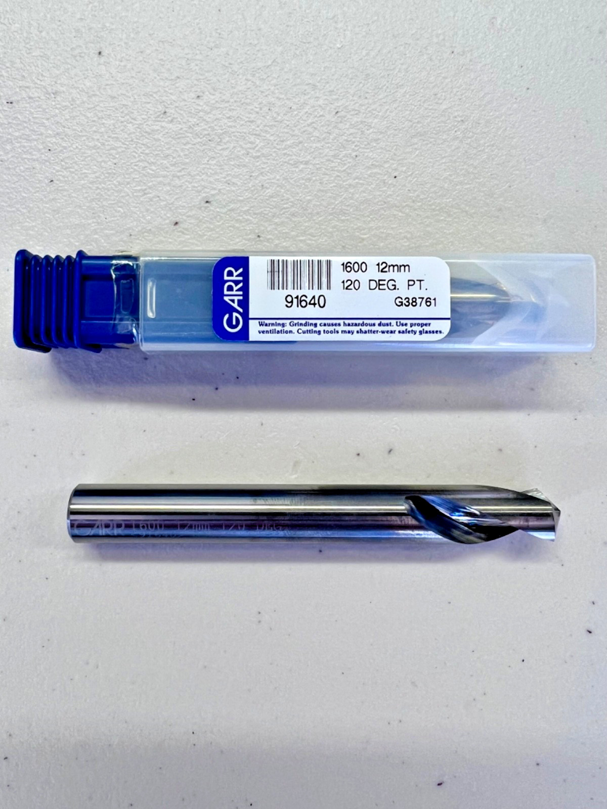 GARR TOOL 1600 12mm (.47″) DIA. 120 DEG POINT, SPOT DRILL 2 FLUTE 91640