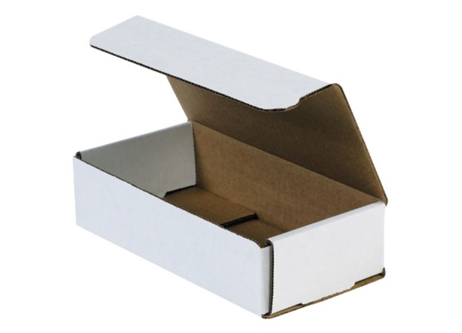 Pack of 50 Folding Shipping Box 8x4x2 White Lightweight Strong Corrugated Mailer