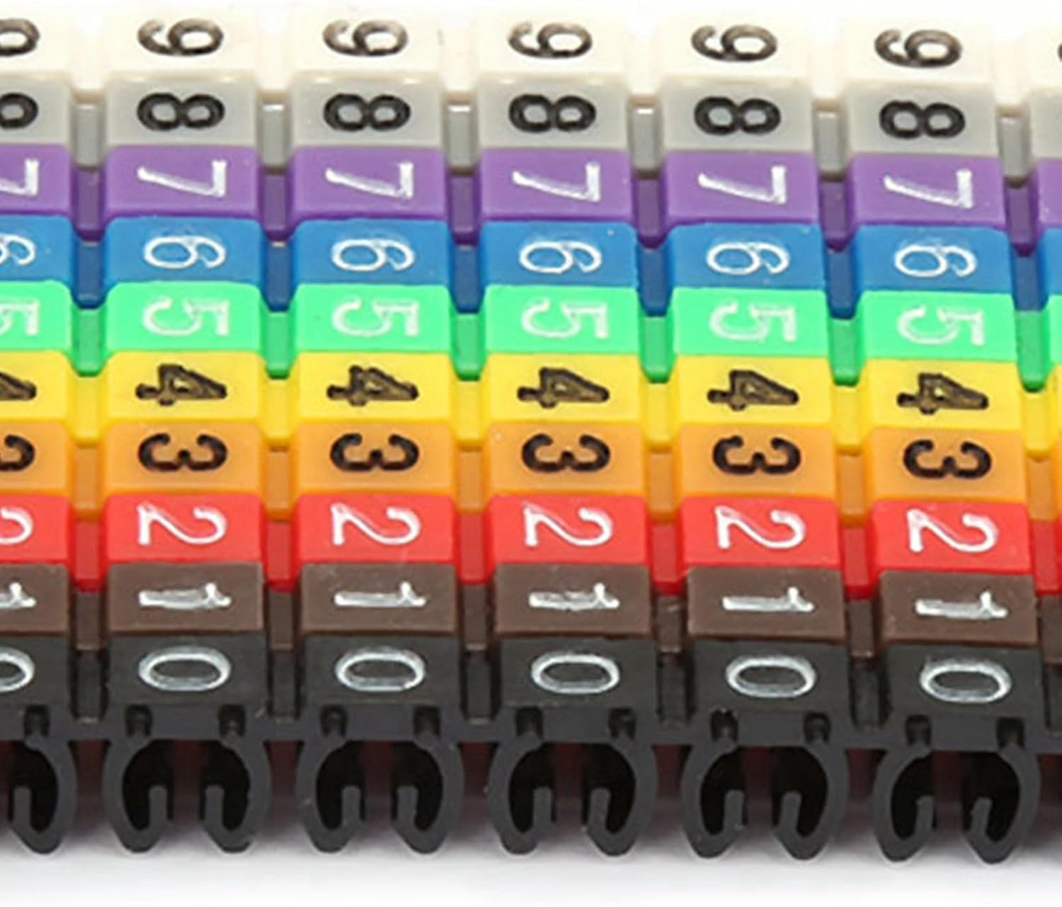 Wire Number Labels, 0.2 X 0.1In Colorful Wire Number Tube Cable Marker, Digital