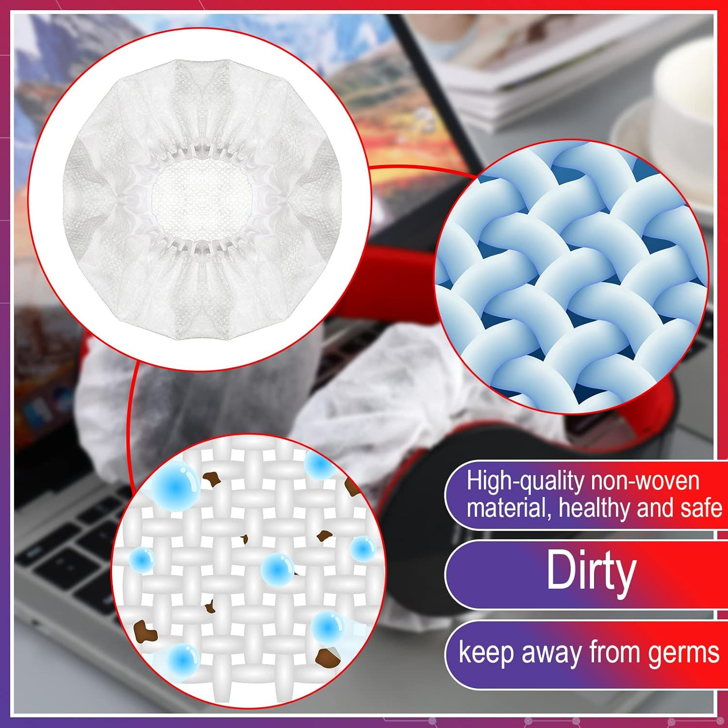 500 Pcs Disposable Headphone Covers, Non-Woven Sanitary Headphone Hygiene Covers