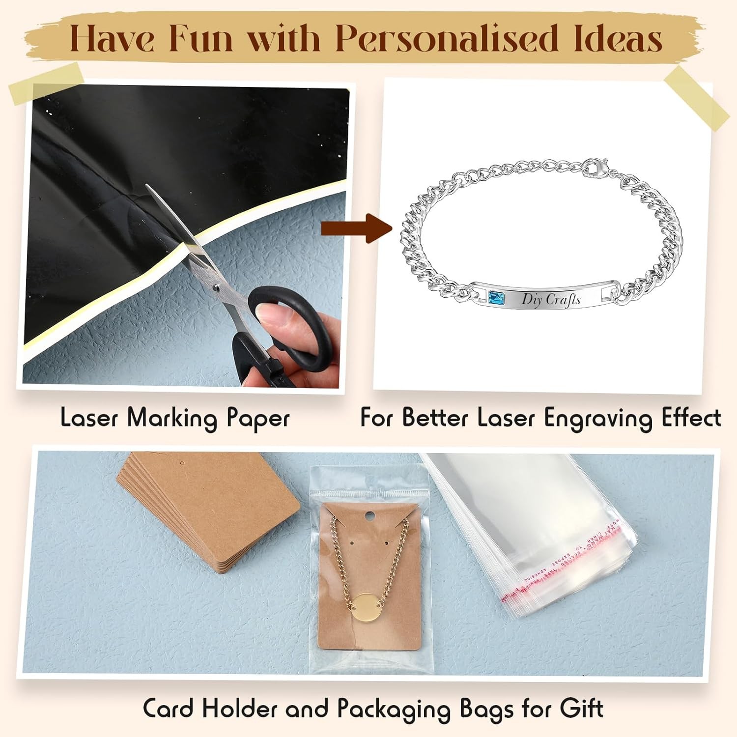 99 Pcs Laser Engraving Materials Bulk Include 46 Jewelry Making Engraving Acc…