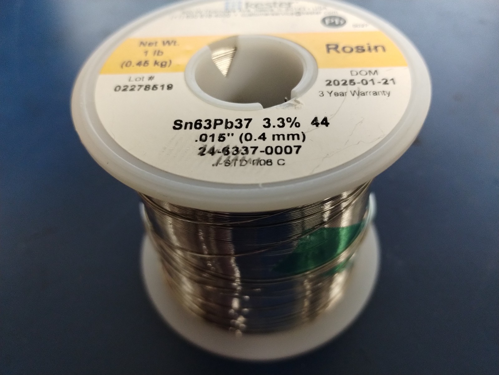 KESTER 24-6337-0007 Solder 63/37 .015 DIA. 1LB SPOOL – Alloy Tin/Lead,Rosin Core