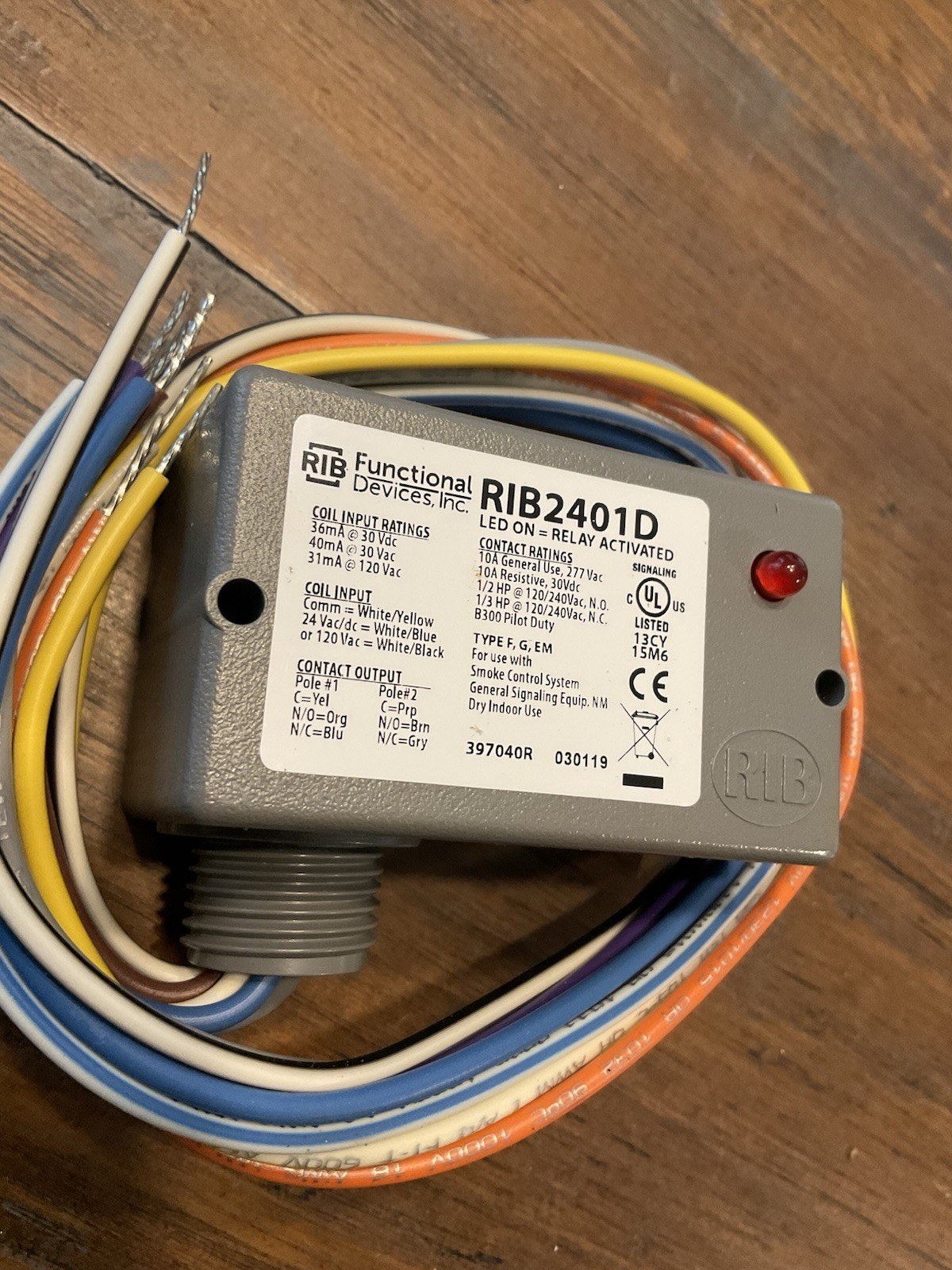 Functional Devices RIB2401D Pilot Relay 10A DPDT 24V 120V Coil