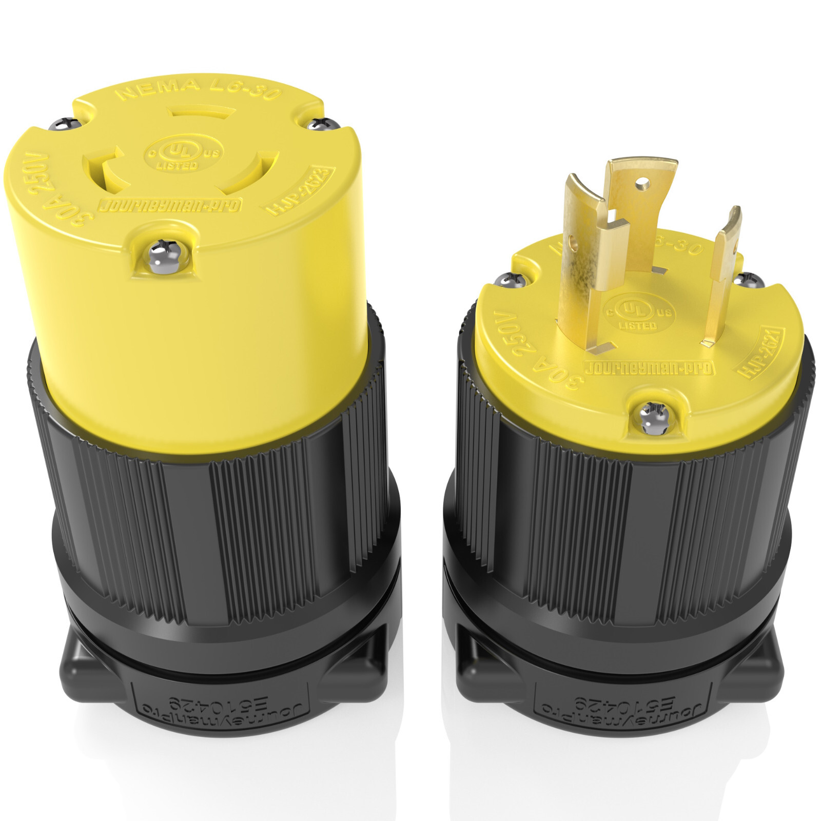 NEMA L6-30P Pair Plug 30A 250V Locking Male Female Generator RV Camper Cord Ends
