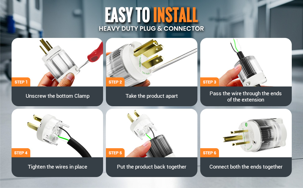10-PACK 15A 110V Hospital Grade Male Plug Equipment Power Cord End Repair 5-15P