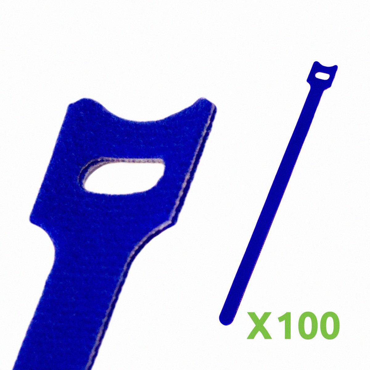 9.5 Inch Hook and Loop Reusable Strap Cable Cord Wire Ties 100 Pack Blue