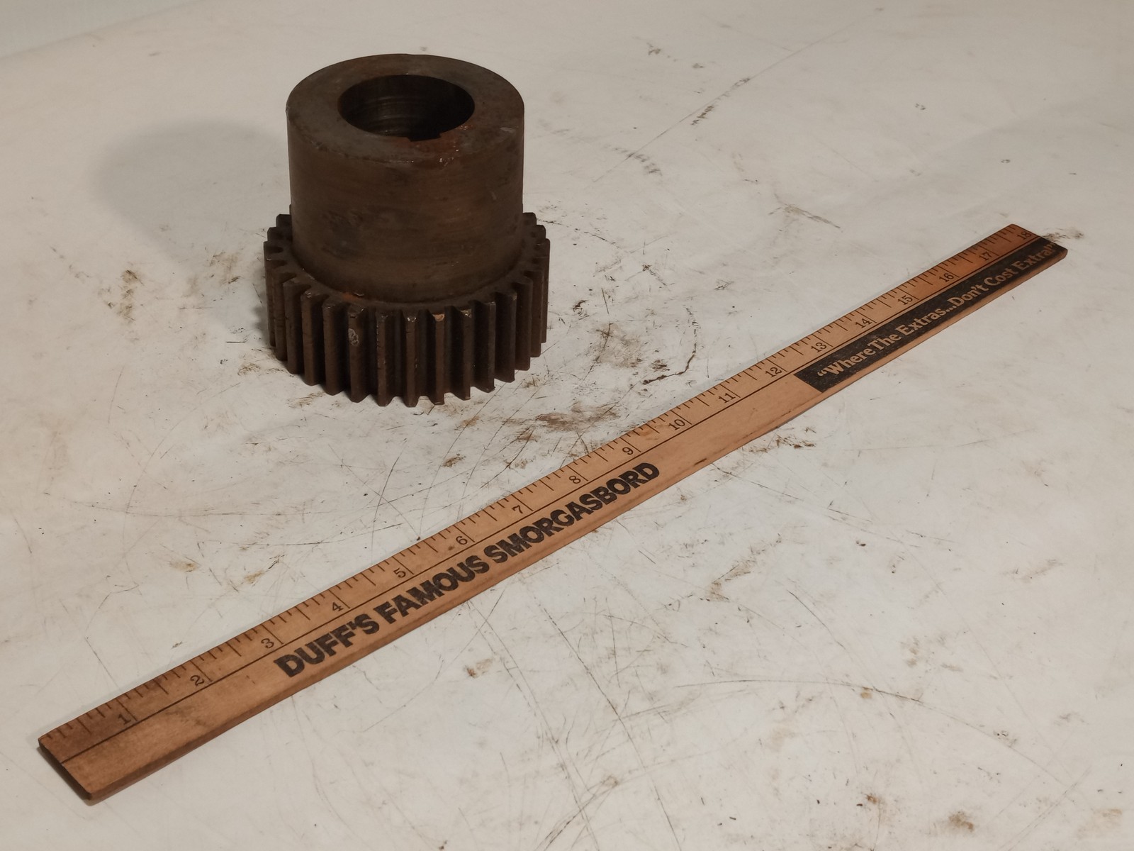 Unbranded Spur Gear Hub 1.960in ID 4.377in OD Steel Machine Gear as shown