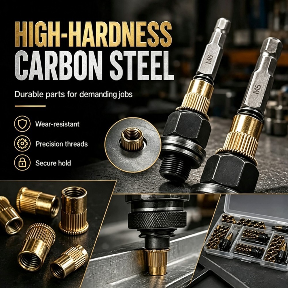 Upgrade Carbon Steel Rivet Nut Tool Set M3 M4 M5 M6 M8 | Durable Head Rivet Nut