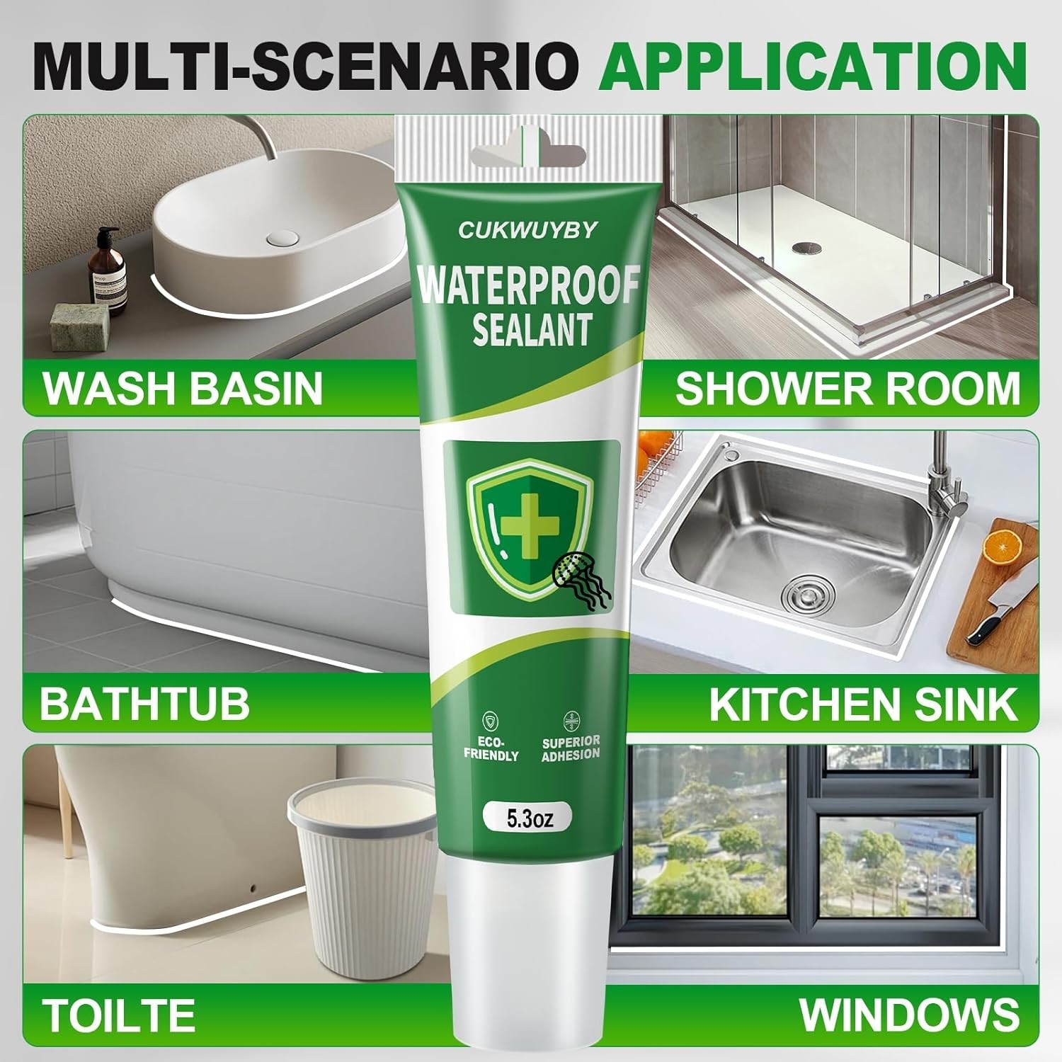 Silicone Caulk Waterproof Sealant White Caulk for Kitchen Bathroom Window 15….