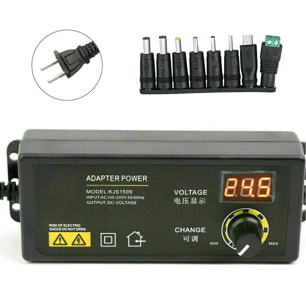 Adjustable AC/DC Power Supply Adapter Charger Variable Voltage 3V-24V UniversalE