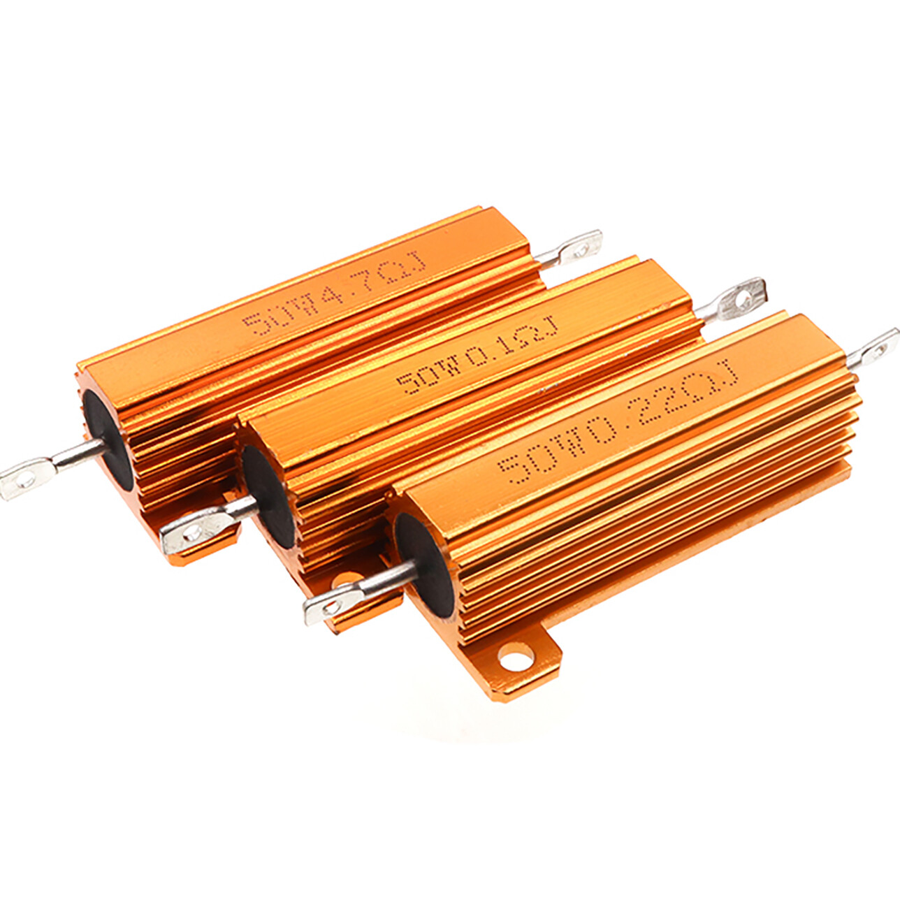 50W RX24 Aluminium Wire wound Power Resistors 5% J 0.01Ω 1Ω 2Ω 3Ω to 300KΩ/Ohm