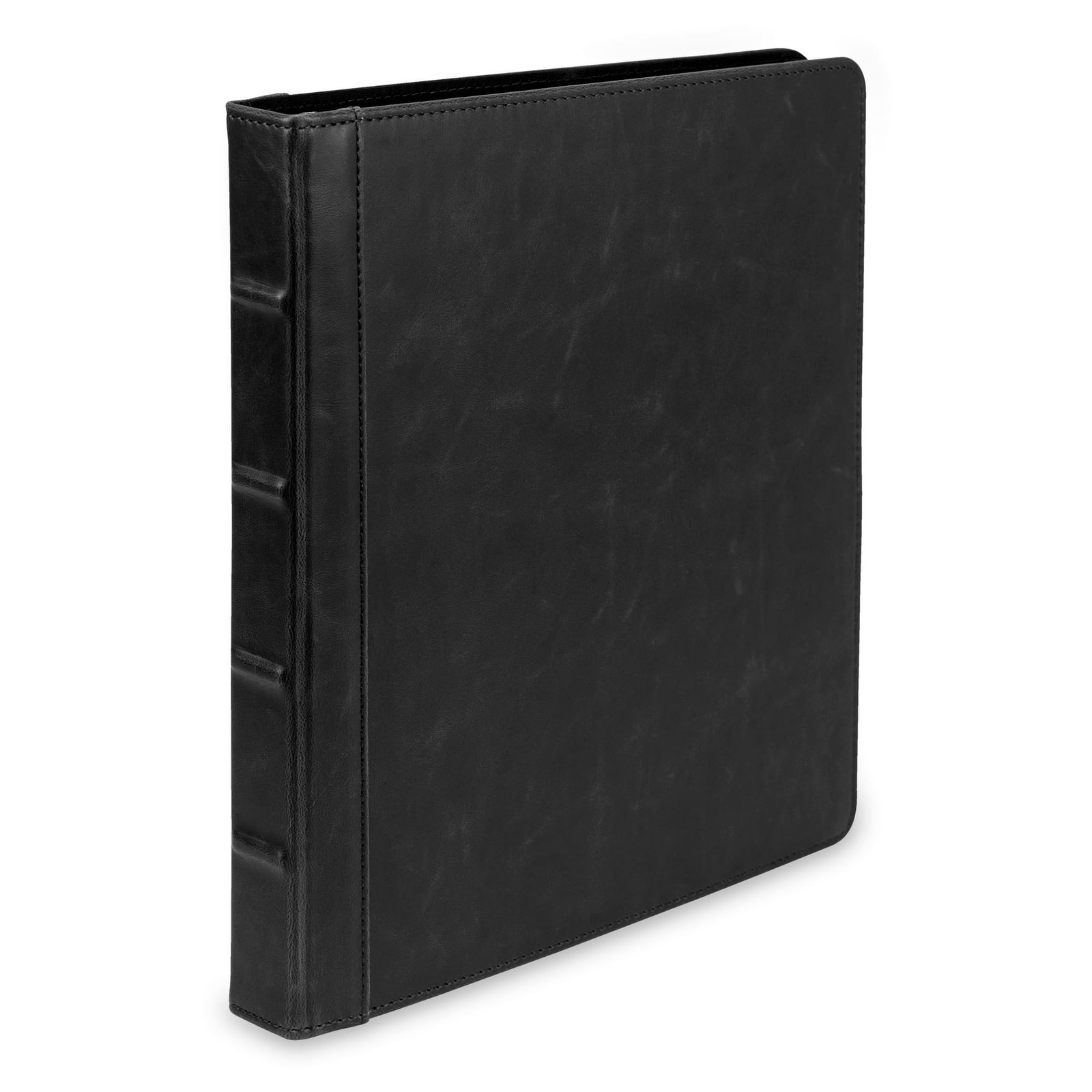 Samsill Vintage Leather 3 Ring Binder 0.5 Inch Round Inch, Black