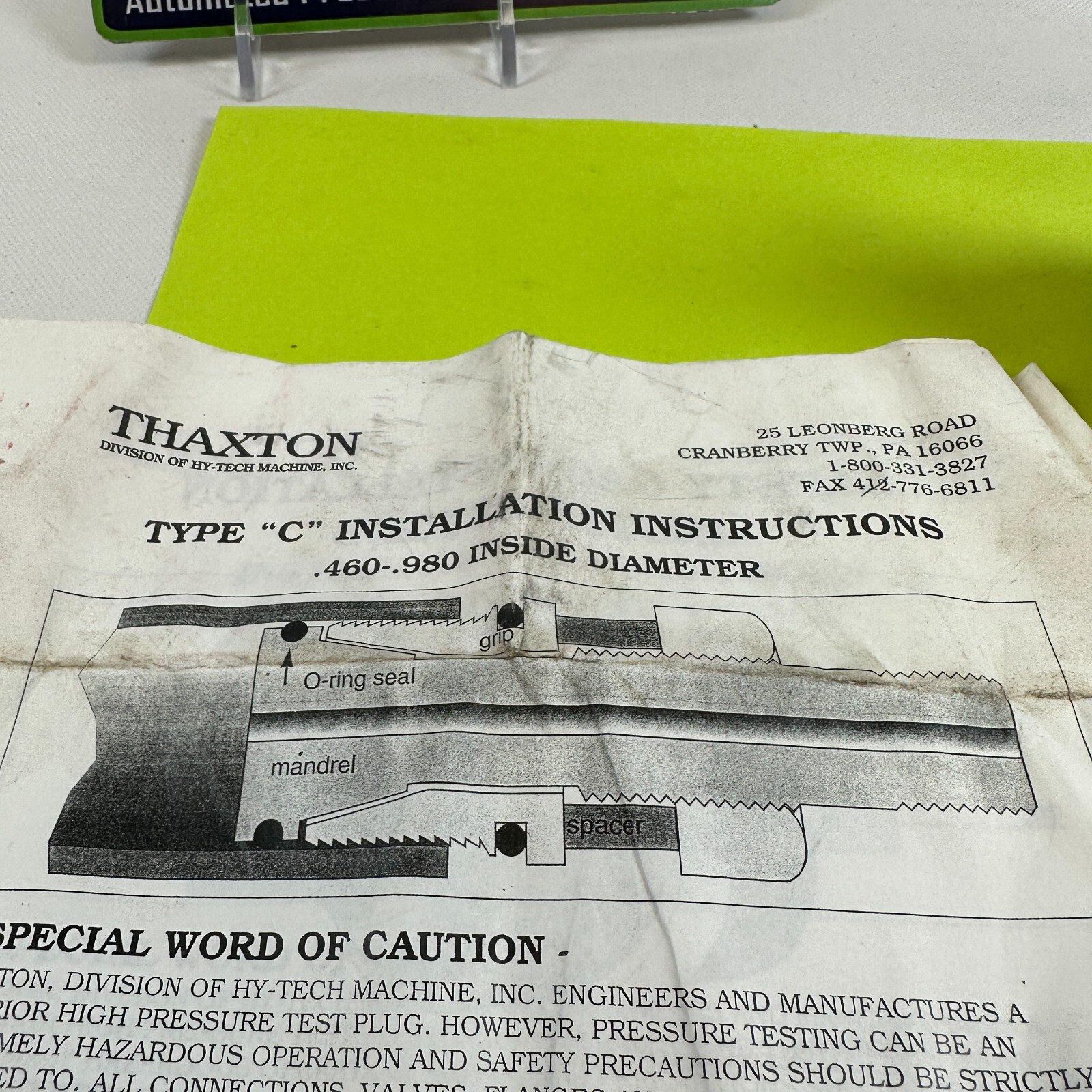 Thaxton Hy-Tech Machine 1-1/2″ Pipe Socket Weld Plug #1-1/2SWC NEW