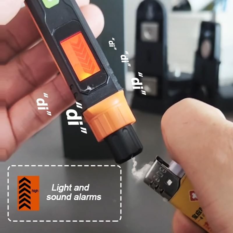 Natural Gas Leak Detector, Portable Gas Sniffer with Audible & Visual Alarm, for