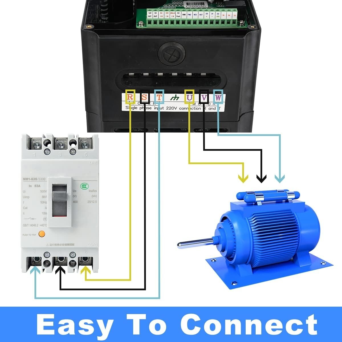 7.5KW 10HP VFD 220V 1 or 3 Phase Input 3 Phase Output Variable Frequency Drive