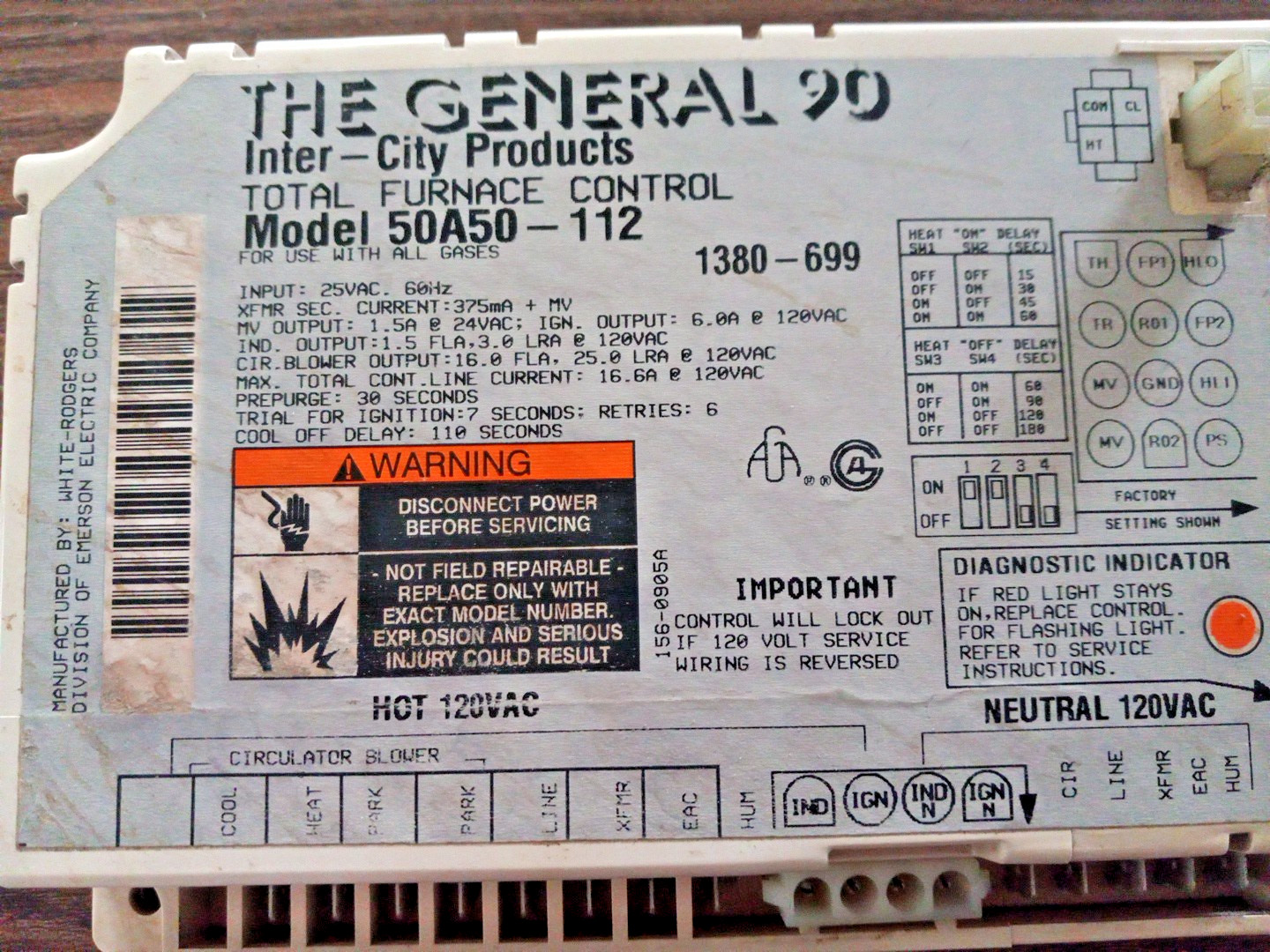 OEM White Rodgers 50A50-112 Ignition Contrl Board Module 1380-699, Free Shipping