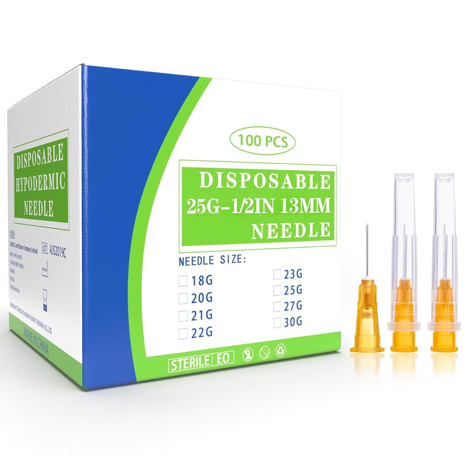 23 Gauge 1 Inch Dispensing Needles 100 Pack Luer Lock with Caps Sterile ✅