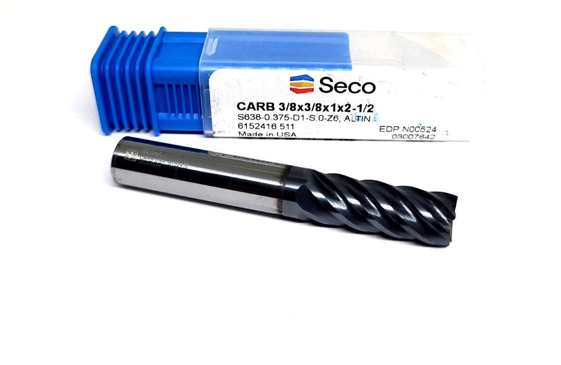 Seco Niagara Cutter 3/8″ ALTiN 6 FL Carbide End Mill N00524