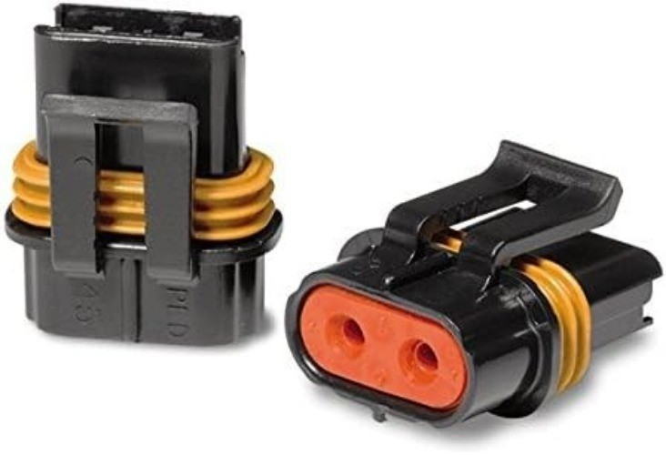 2 Pin Waterproof Connector 10-12awg Terminals and Seals 46Amp (10-12 GA (1set))