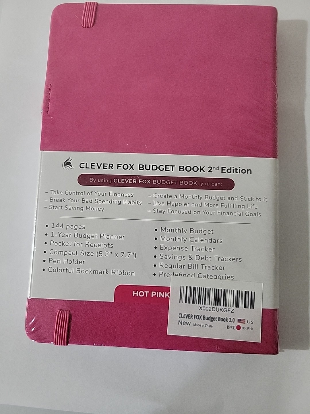 Clever Fox Budget Book 2nd Edition – Undated Monthly Budget Planner (Hot Pink)