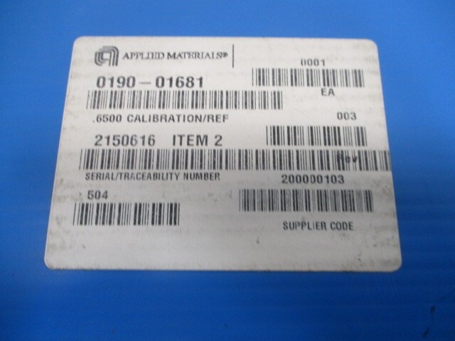 AMAT 0190-01681 CALIBRATION REFERENCE 0.6500, 3 CHANNEL, 106273