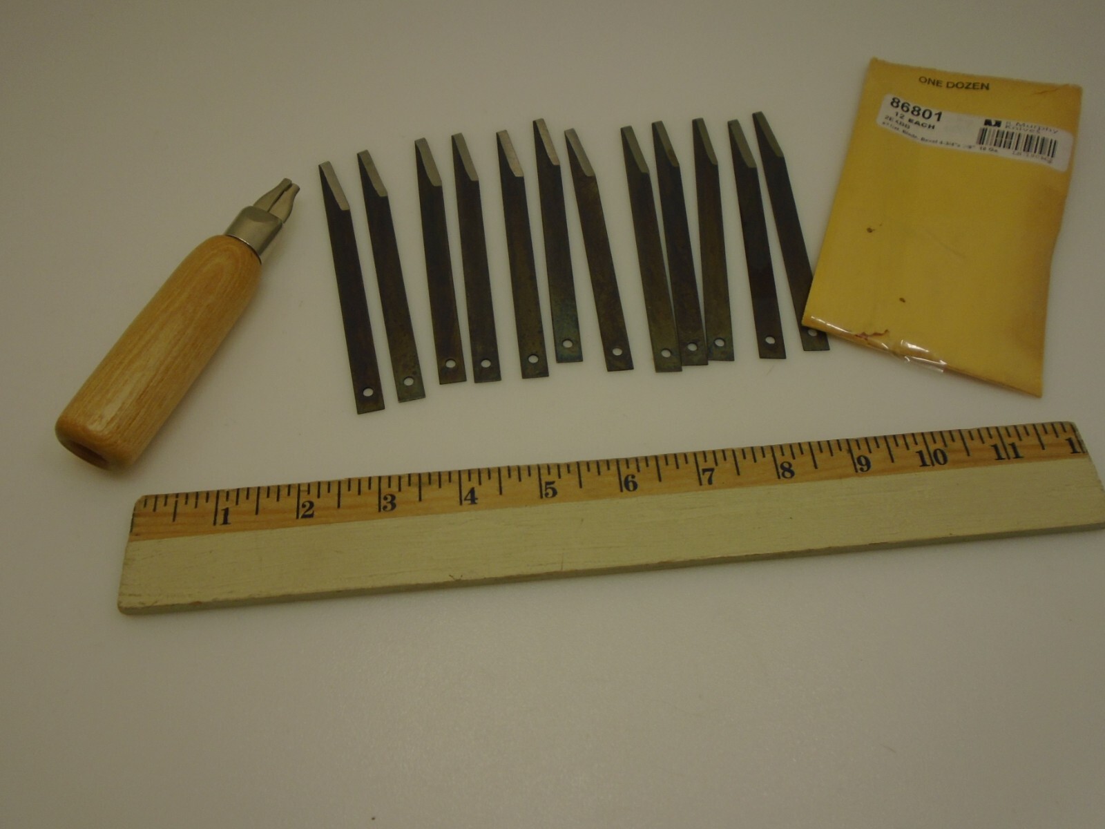 R Murphy Extension Blades (12) Bevel 2EXBB 4 3/4″ x 3/8 inch 18ga 86801 & Handle
