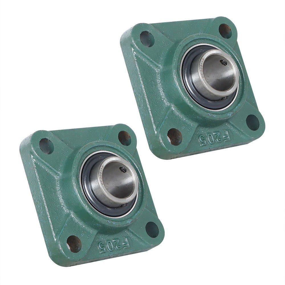 2 Pack UCF205-16 Solid Base Pillow Block Flange Mounted Bearing 4 Bolt 1″ Bore