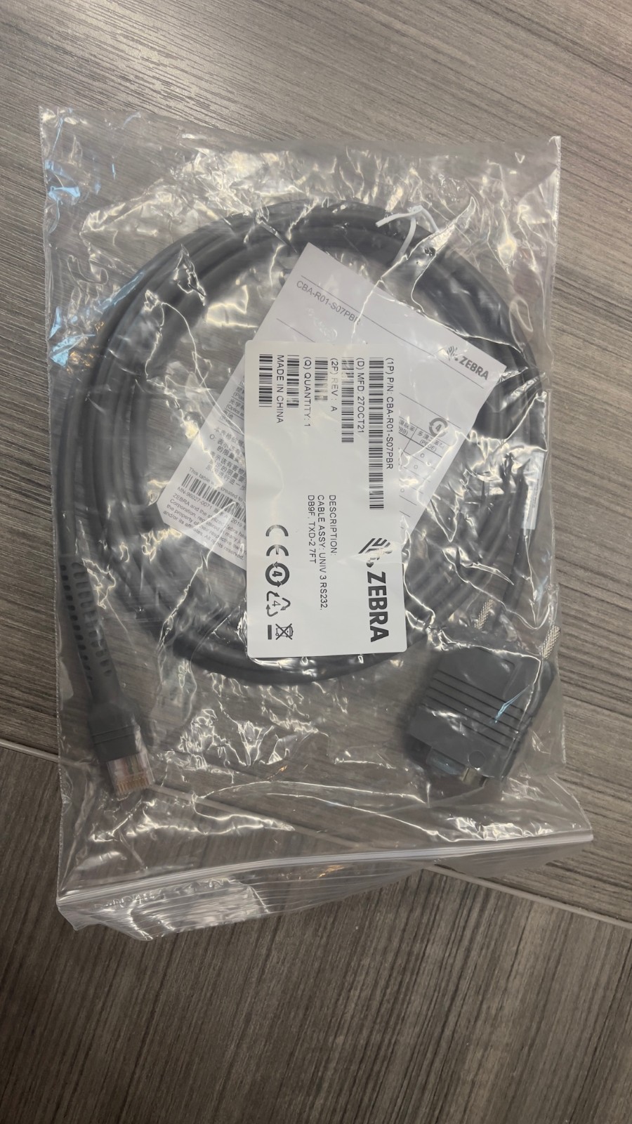 Zebra CBA-R01-S07PBR Shielded USB Data Transfer Cable RS2332 7′ Length