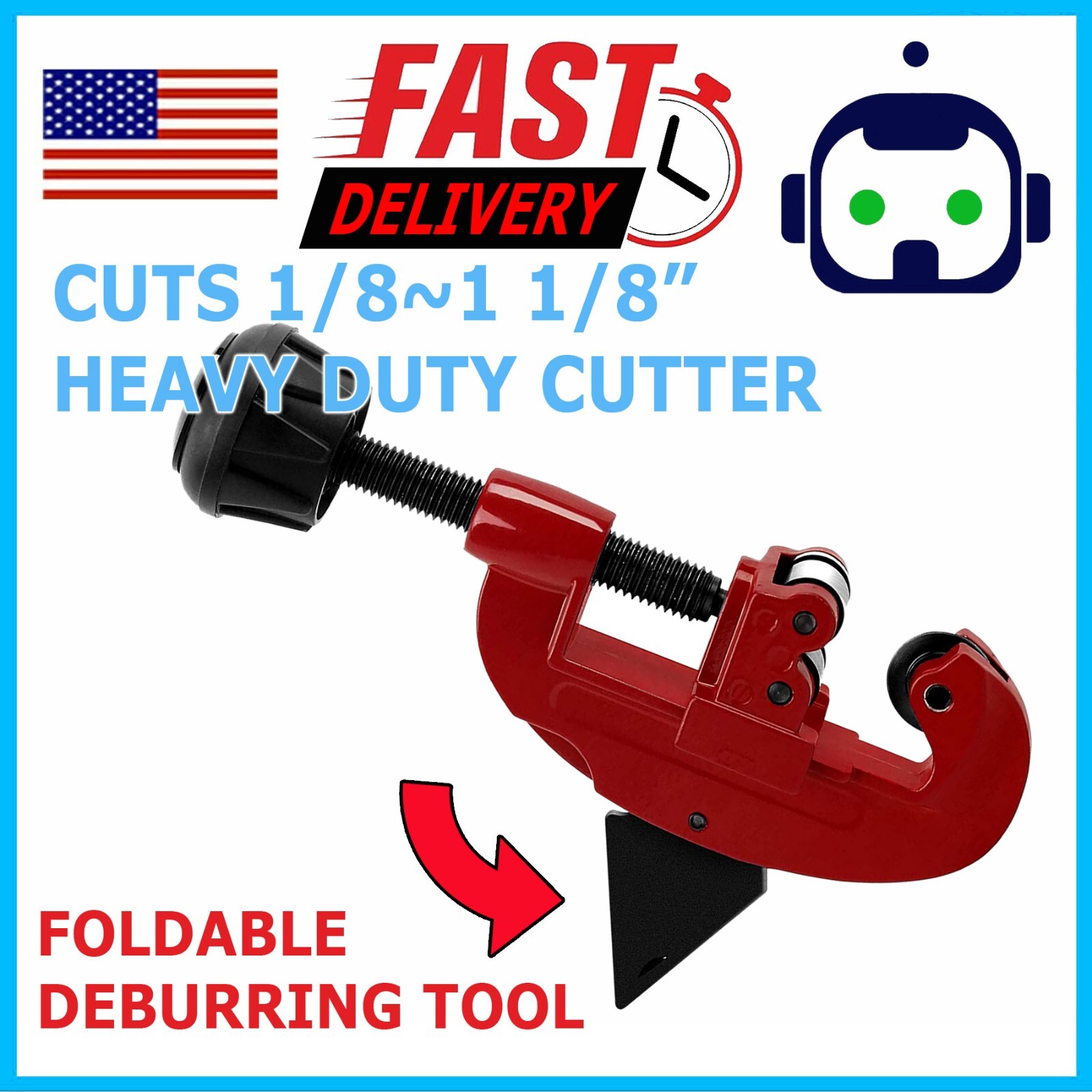 ﻿Pipe Tube Cutter 1/8″ to 1-1/8″ OD Copper Brass Aluminum PVC Plumbing HVAC