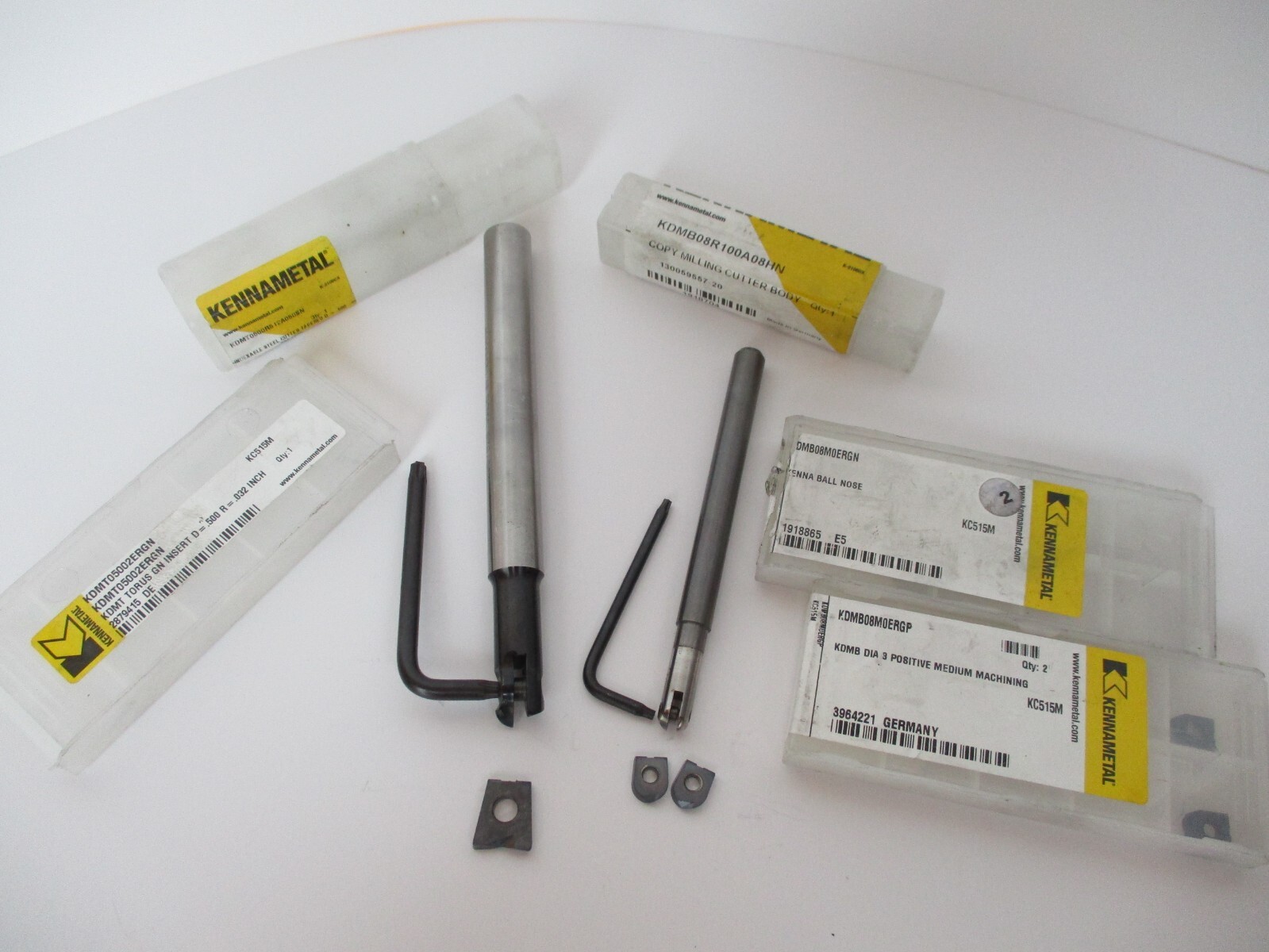 New Inserts Kennametal Flat Bottom Back Draft Tool Ball Nose Finisher Machinist