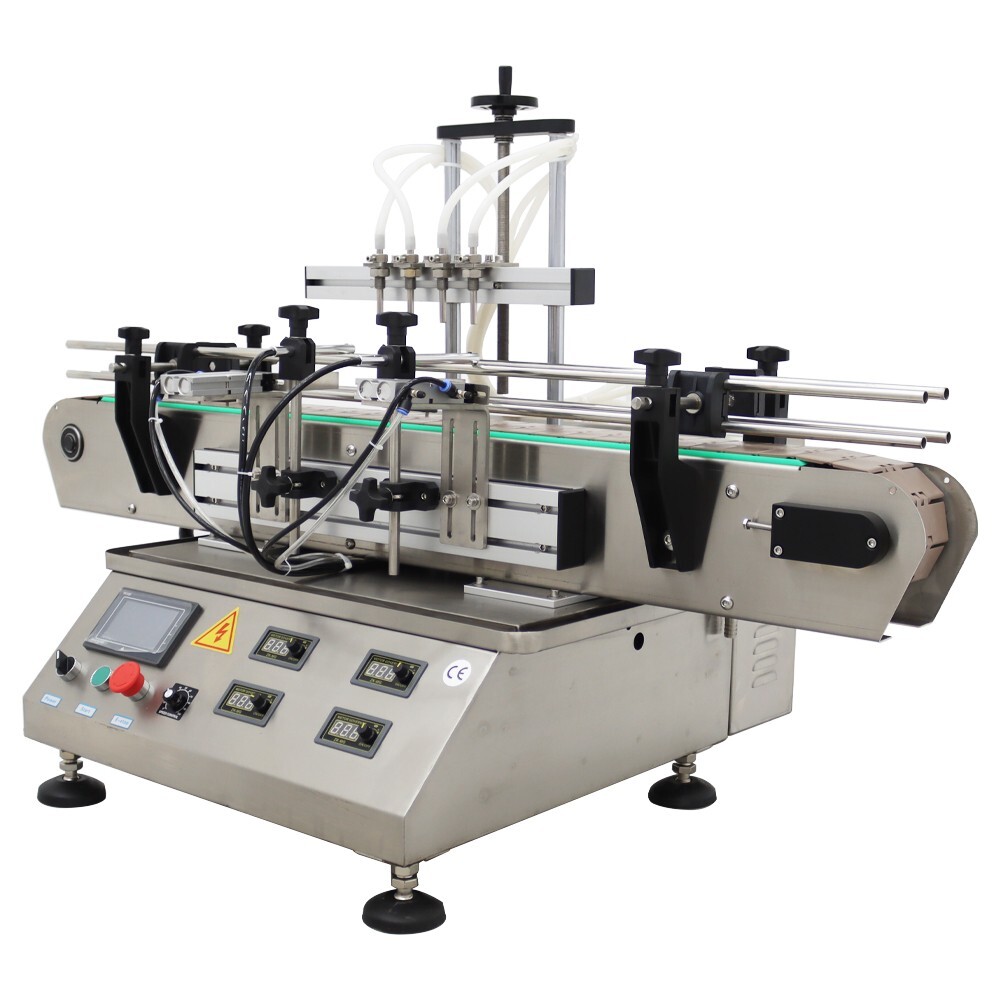 Desktop Four Head Magnetic Pump Filling Machine 4-30Bottles/min 8mm Nozzle