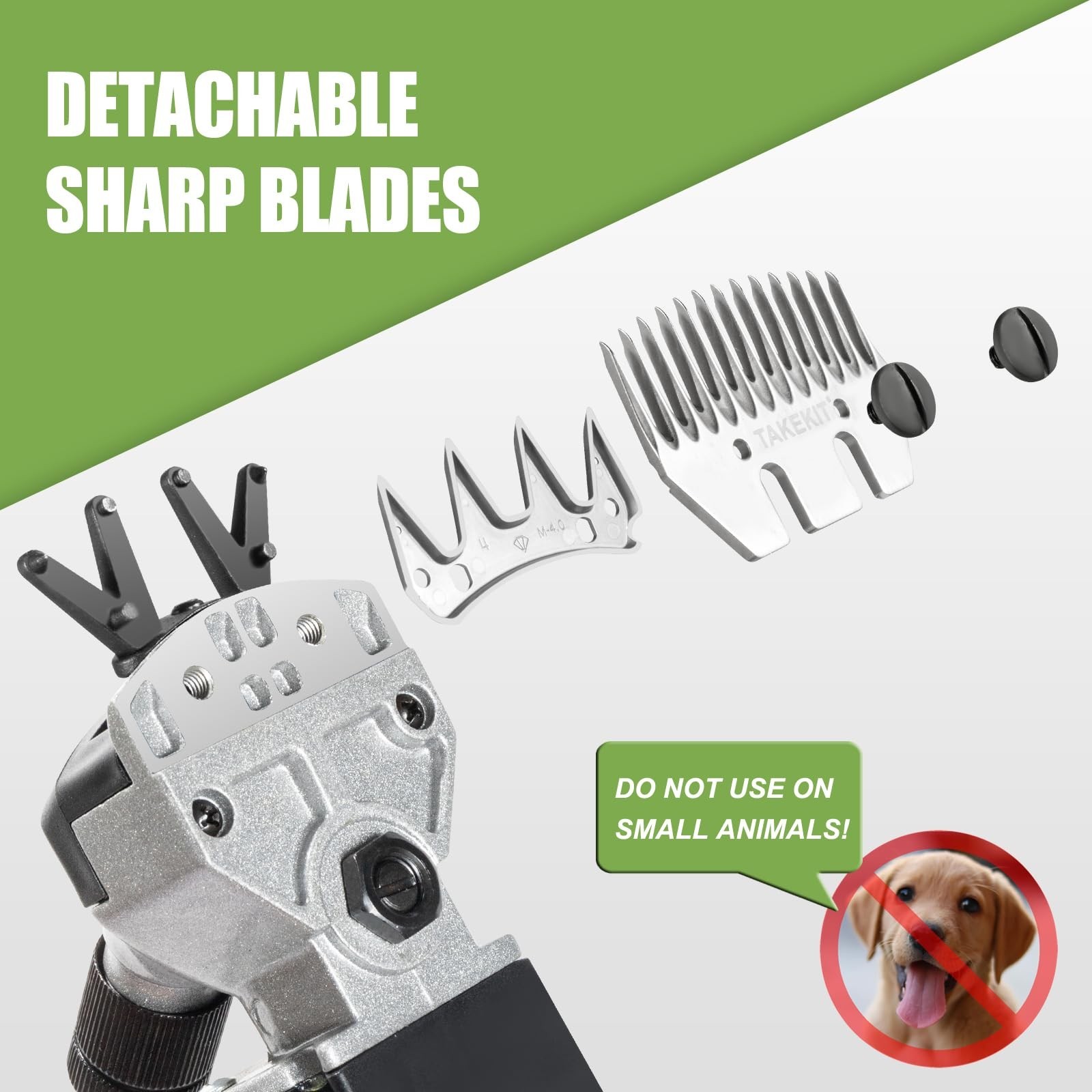 TAKEKIT Sheep Shears, 500W Professional Heavy Duty Sheep Clippers for Groomin…