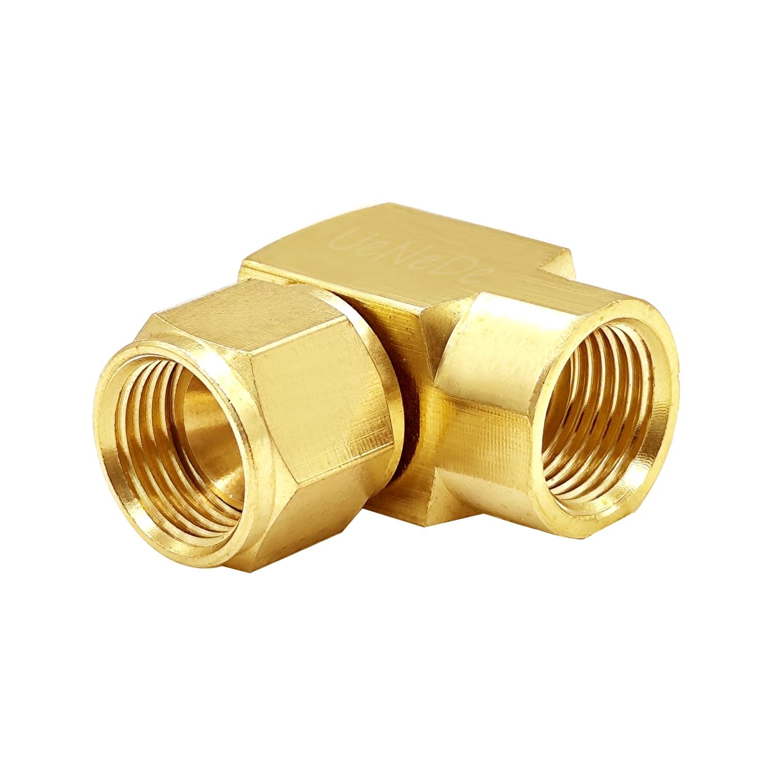 Uenede Brass 3/8 Flare Female 90 Degrees Swivel Elbow Inch,