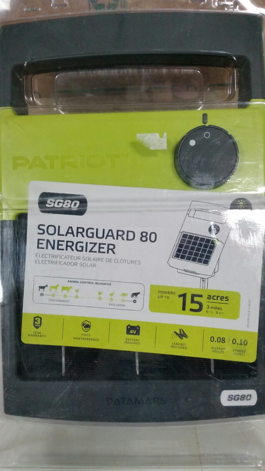 PATRIOT SOLARGUARD 80 ENERGIZER