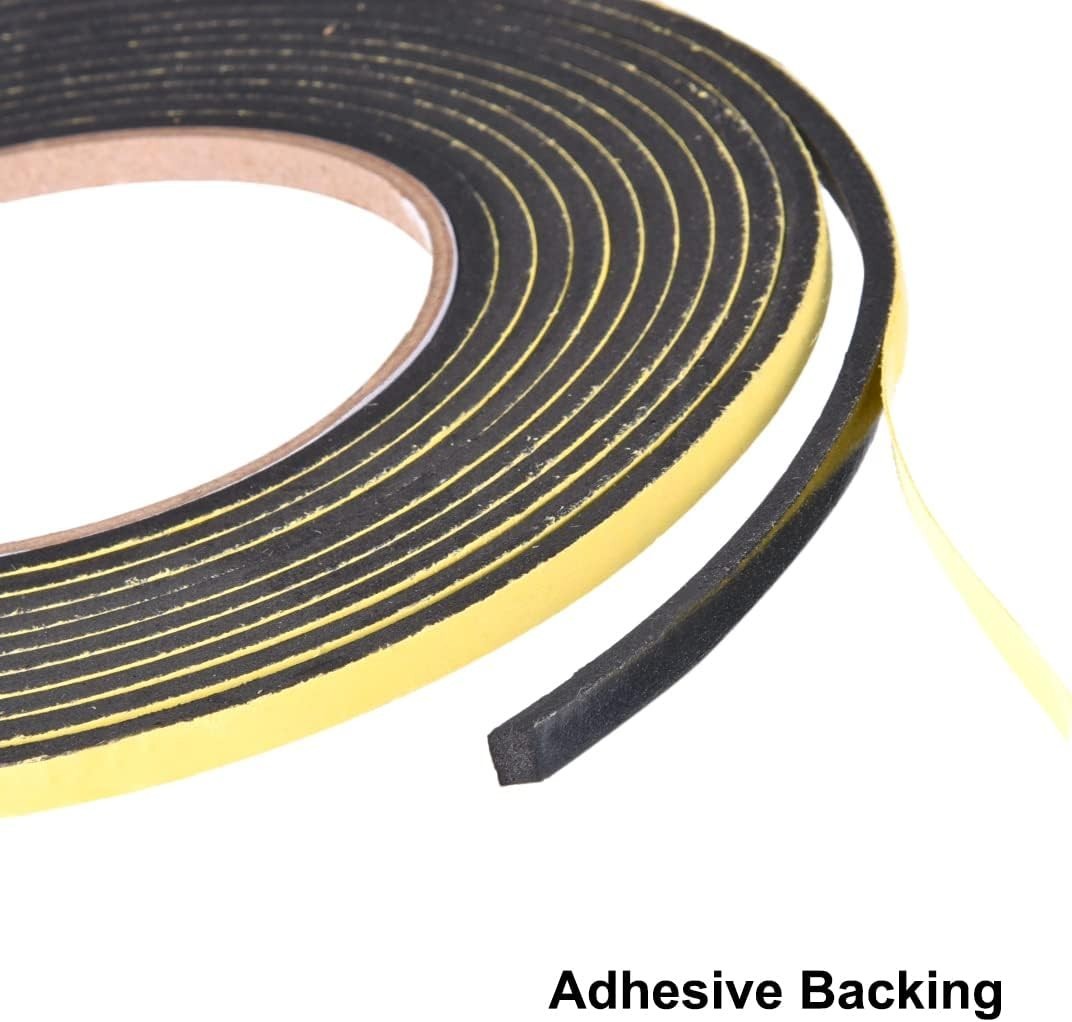 Sealing Foam Tape 5Mm Wide 3Mm Thick 4M/13Ft Long, Self Adhesive Weather Strip f