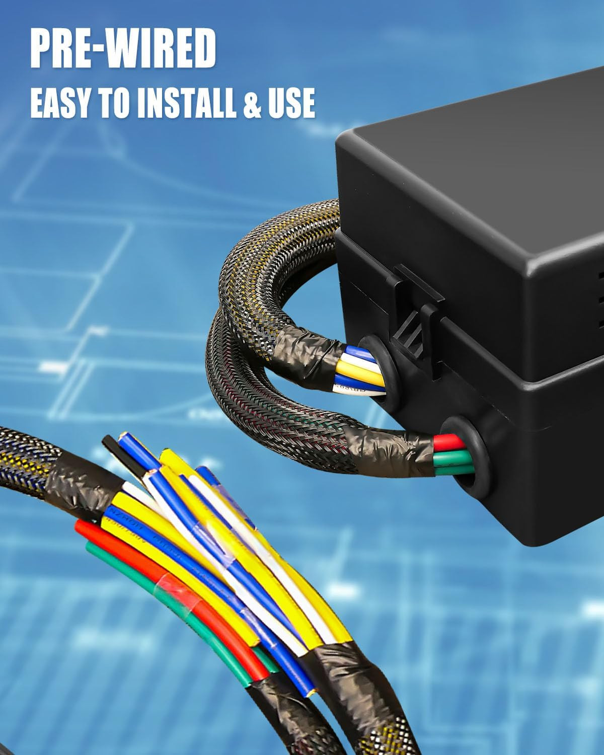 Pre-Wired Fuse Relay Box Waterproof, 8 5-Pin JD1914 Relay Slots and 12 ATC ATO F
