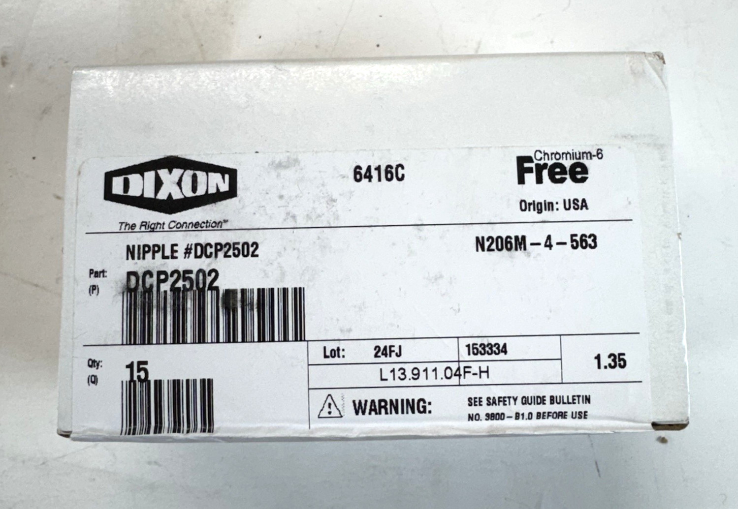 *15pk* DIXON DCP2502 Chief Industrial Quick Connect Plug 3/8″ Coupler x 1/4″