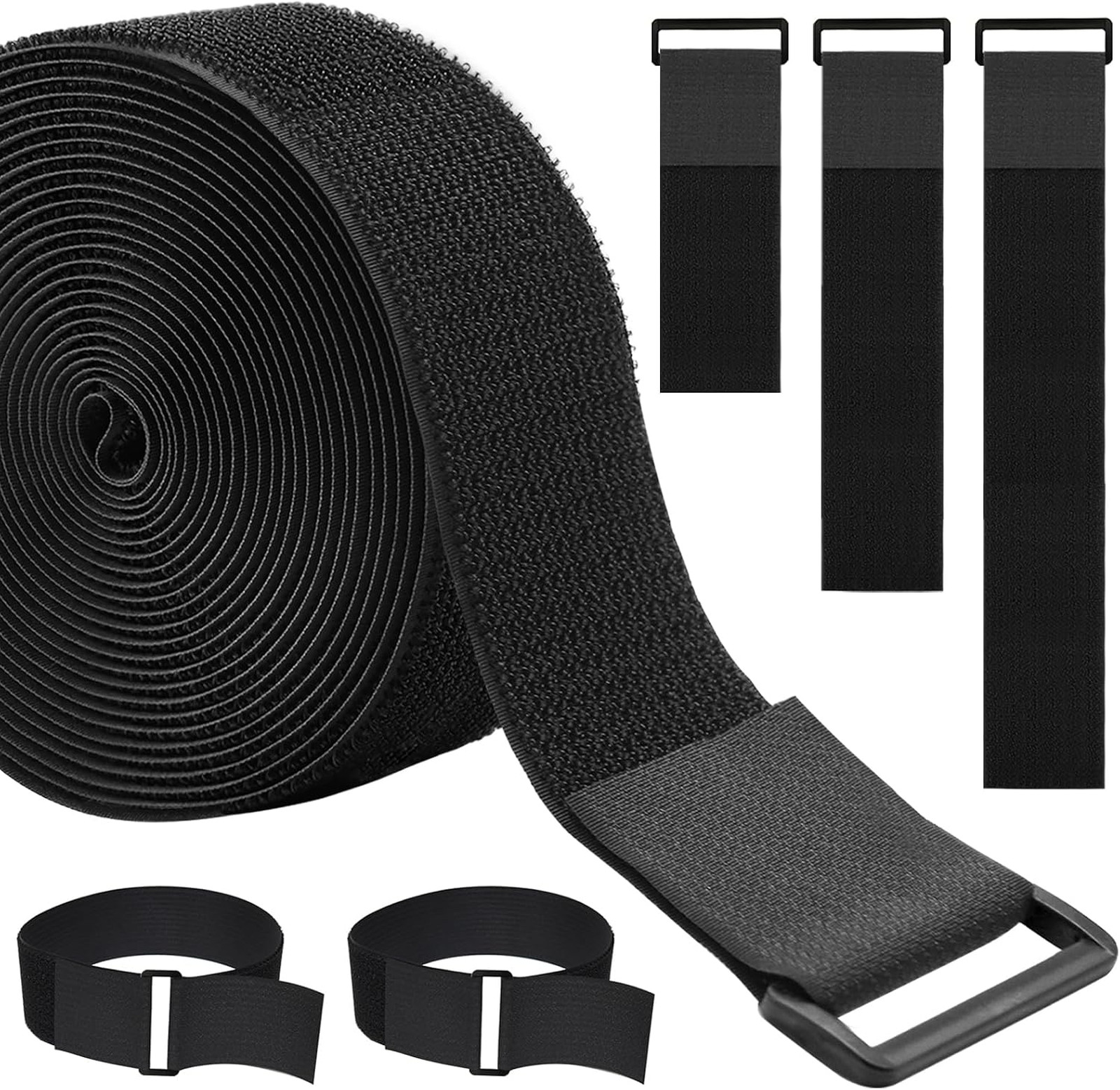 Heavy Duty Nylon Cinch Straps 1.5In x 16Ft with 20 Buckles Reusable Cable Ties