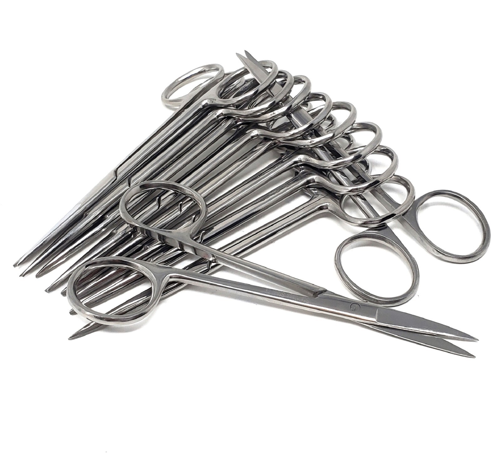 10 Premium IRIS Scissors Straight 4.5″ Dental Veterinary Surgical Stainless CE