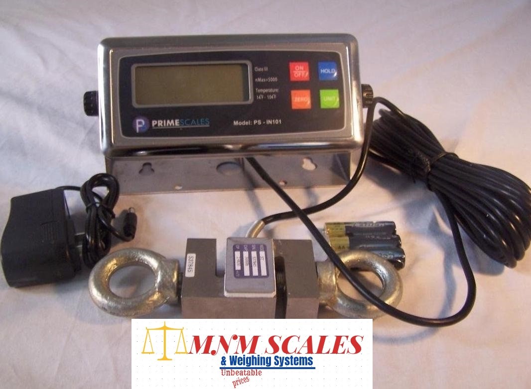 Crane Scale 1000 lb x 0.1 lb, S type Load cell 1000 lb,Digital Indicator,NEW