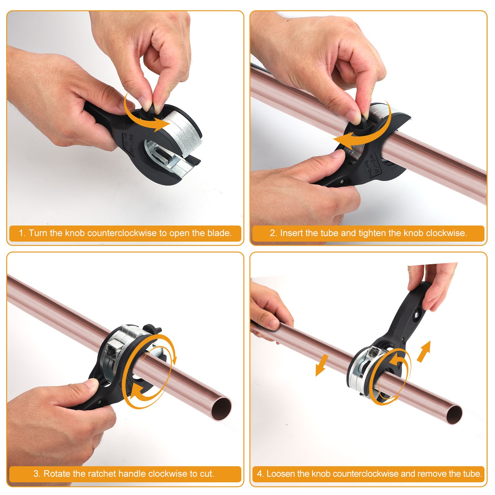 Ratcheting Tubing Cutter Tool Copper PVC Pipe Ratchet Tube 8-29mm Tube Cutter