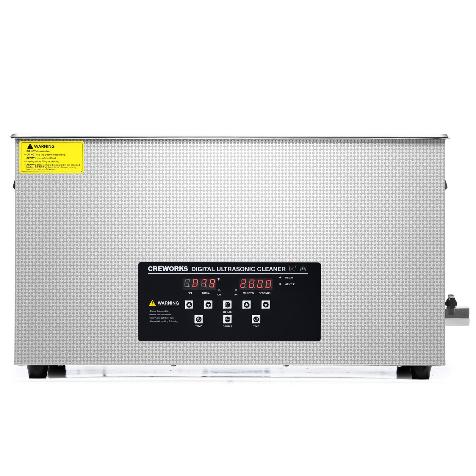 CREWORKS 22L Ultrasonic Cleaner with Degas Gentle Modes 600W Heater 30min Timer