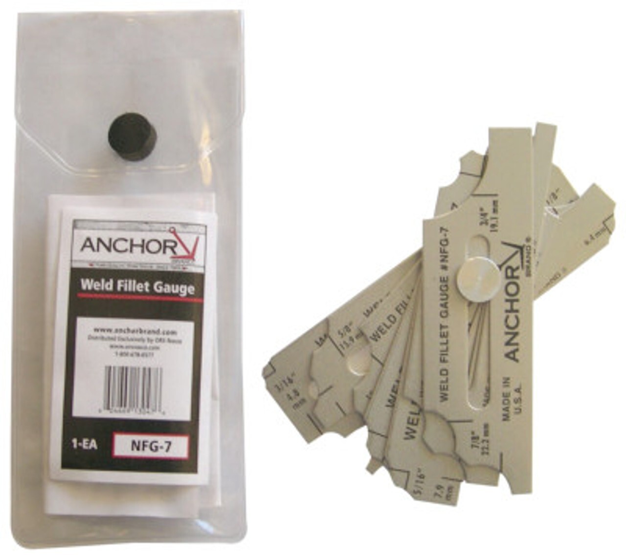ANCHOR 100-NFG-7, Steel Weld Fillet Gauge Set, 22 ga.
