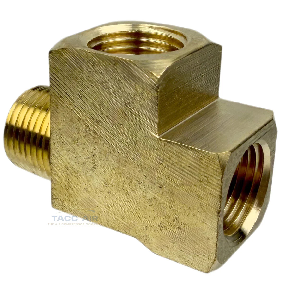 3/8″ NPT Solid Brass Branch Tee Fitting 3 Way With 2 Female And 1 Male Thread